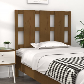 Bed Headboard Honey Brown Solid Pine Wood Medium
