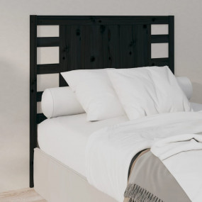 Headboard Black Solid Pine Wood 41.7 in x 1.6 in x 39.4...