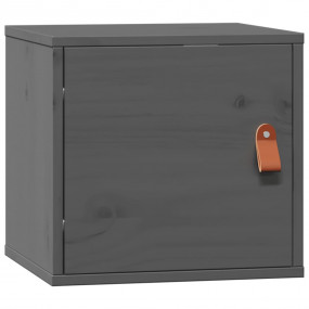 Wall Cabinet Grey Solid pine wood, engineered wood