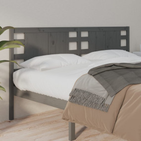 Headboard Grey Solid Pine Wood 49.6 x 1.6 x 39.4 in