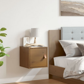 Wall Cabinet Honey brown Solid pine wood, engineered wo...