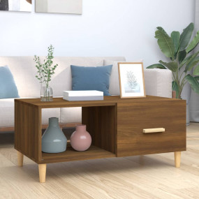 Coffee Table Brown Oak Engineered wood, solid eucalyptu...