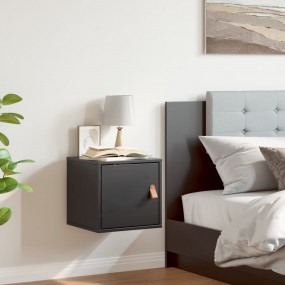 Wall Cabinet Black Solid pine wood 12.4x11.8x11.8 in Wa...