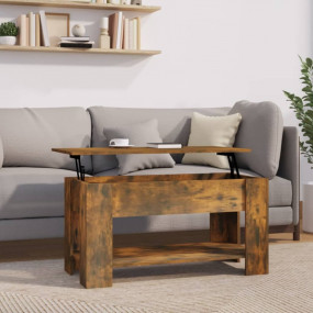 Coffee Table Smoked Oak Engineered Wood Medium