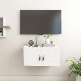 Wall Cabinet White Solid pinewood 23.6x11.8x11.8 in Wal...