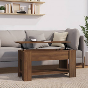 Coffee Table Brown Oak Engineered Wood 39.8 x 19.3 x 20...