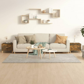Coffee Table Set of 2 Smoked Oak Engineered Wood
