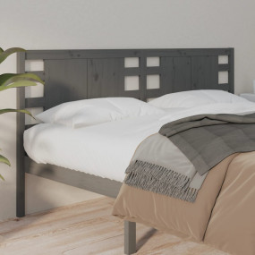 Headboard Grey Solid Pinewood 81.1x1.6x39.4 in Decorati...