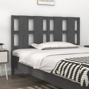 Bed Headboard Gray Solid pine wood 57.3 x 1.6 x 39.4 in