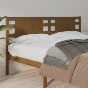 Headboard Honey brown Solid pine wood Large Hardwood He...