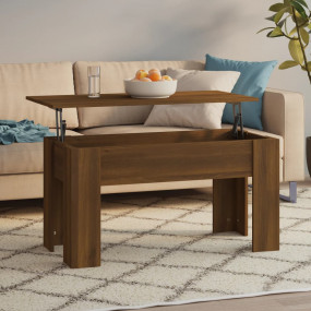 Coffee Table Brown Oak Engineered Wood 39.8 x 19.3 x 20...
