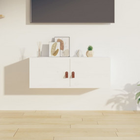 Wall Cabinet White Solid pinewood 31.5 in x 11.8 in x 1...