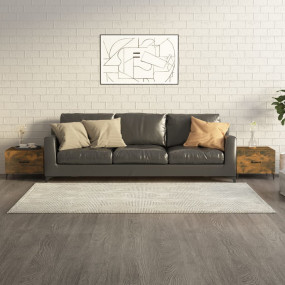 Coffee Table Set of 2 Smoked Oak Engineered wood, Metal...