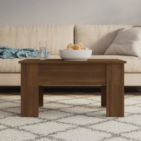 Coffee Table Brown Oak Engineered Wood Medium Adjustabl...