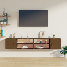 Wall Cabinet Set of 2 Honey brown