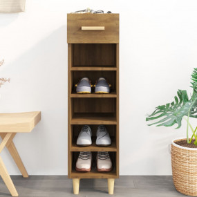 Shoe Cabinet Brown Oak Engineered Wood Tall, Slim Shoe ...
