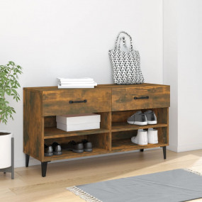 Shoe Cabinet Smoked Oak Engineered Wood Shoe Cabinet Re...