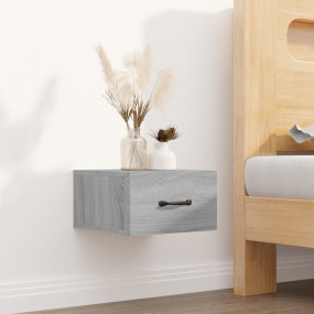 Wall-mounted Bedside Cabinet Grey Sonoma Engineered woo...