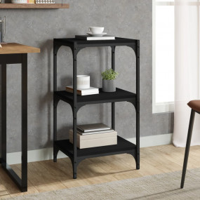 Book Cabinet Black Engineered wood and steel 27.8 in ta...