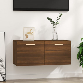 Wall Cabinet Brown Oak Engineered Wood 31.5 x 13.8 x 14...