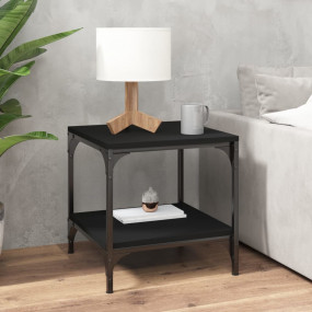 Side Table Black Engineered wood and steel Small Adjust...