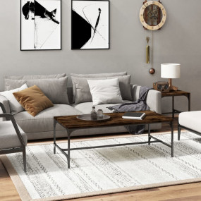 Coffee Table Smoked oak Engineered wood 39.4 x 19.7 x 1...