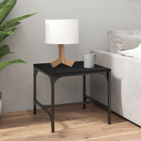 Coffee Table Black Engineered wood 19.7x19.7x13.8 in