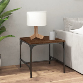 Side Table Brown Oak Engineered wood, Steel 15.7x15.7 i...