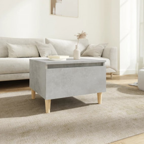 Side Table Concrete grey Engineered wood, solid eucalyp...