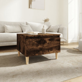Side Table Smoked Oak Engineered Wood Small Side Table