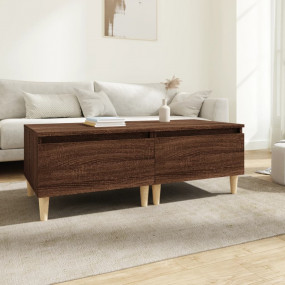 Side Table Set of 2 Brown Oak Engineered wood Small Sid...