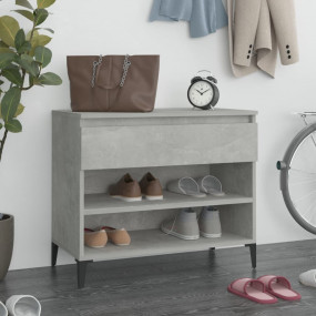 Shoe Cabinet Concrete Grey Engineered Wood 27.6x14.2x23...