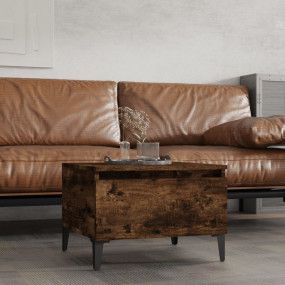 Side Table Smoked Oak Engineered Wood 19.7 x 18.1 x 13....