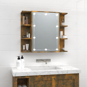 Mirror Cabinet Smoked Oak Engineered wood Medium Mirror...