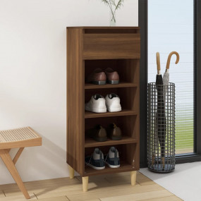 Shoe Cabinet Brown oak Engineered wood, Solid eucalyptu...