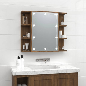 Mirror Cabinet Brown Oak Engineered wood 27.6 x 6.5 x 2...