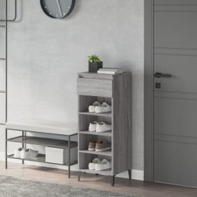 Shoe Rack Grey Sonoma Engineered wood, metal Tall Shoe ...
