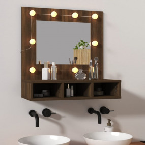 Mirror Cabinet Brown Oak Engineered Wood