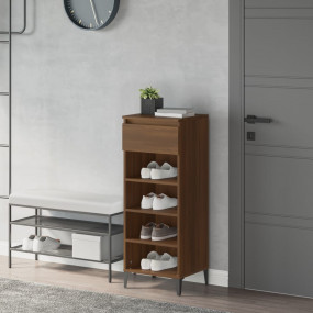 Shoe Rack Brown Oak Engineered wood, metal Tall Shoe Ra...