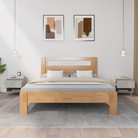 Bedside Table Set of 2 Concrete Grey