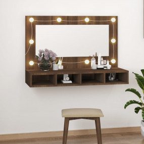 Mirror Cabinet Brown Oak Engineered wood, acrylic 35.4x...
