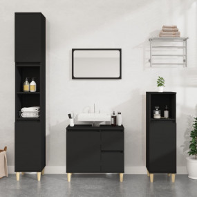 Bathroom Cabinet Black Engineered wood Tall Bathroom Ca...