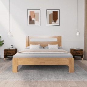 Bedside Table Set of 2 Smoked oak