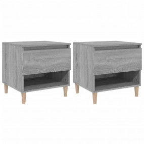 Bedside Table Set of 2 Grey sonoma Engineered wood Medi...