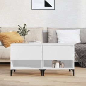 Side Table Set of 2 White Engineered wood, Metal Small