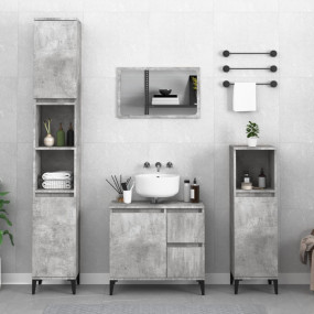 Bathroom Cabinet Concrete gray Engineered wood, metal