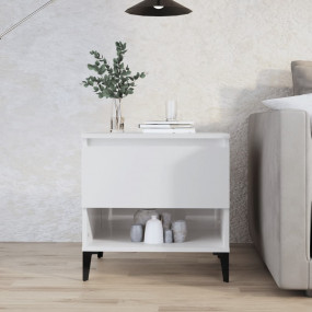 Side Table High gloss white Engineered wood, metal