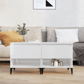 Side Table Set of 2 High gloss white Engineered wood, m...