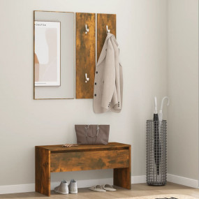 Hallway Furniture Set Smoked oak Engineered wood, acryl...