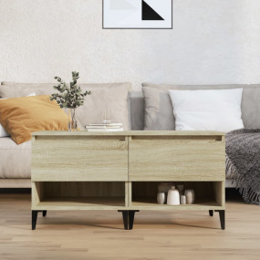 Side Table Set of 2 Sonoma Oak Engineered Wood, Metal M...